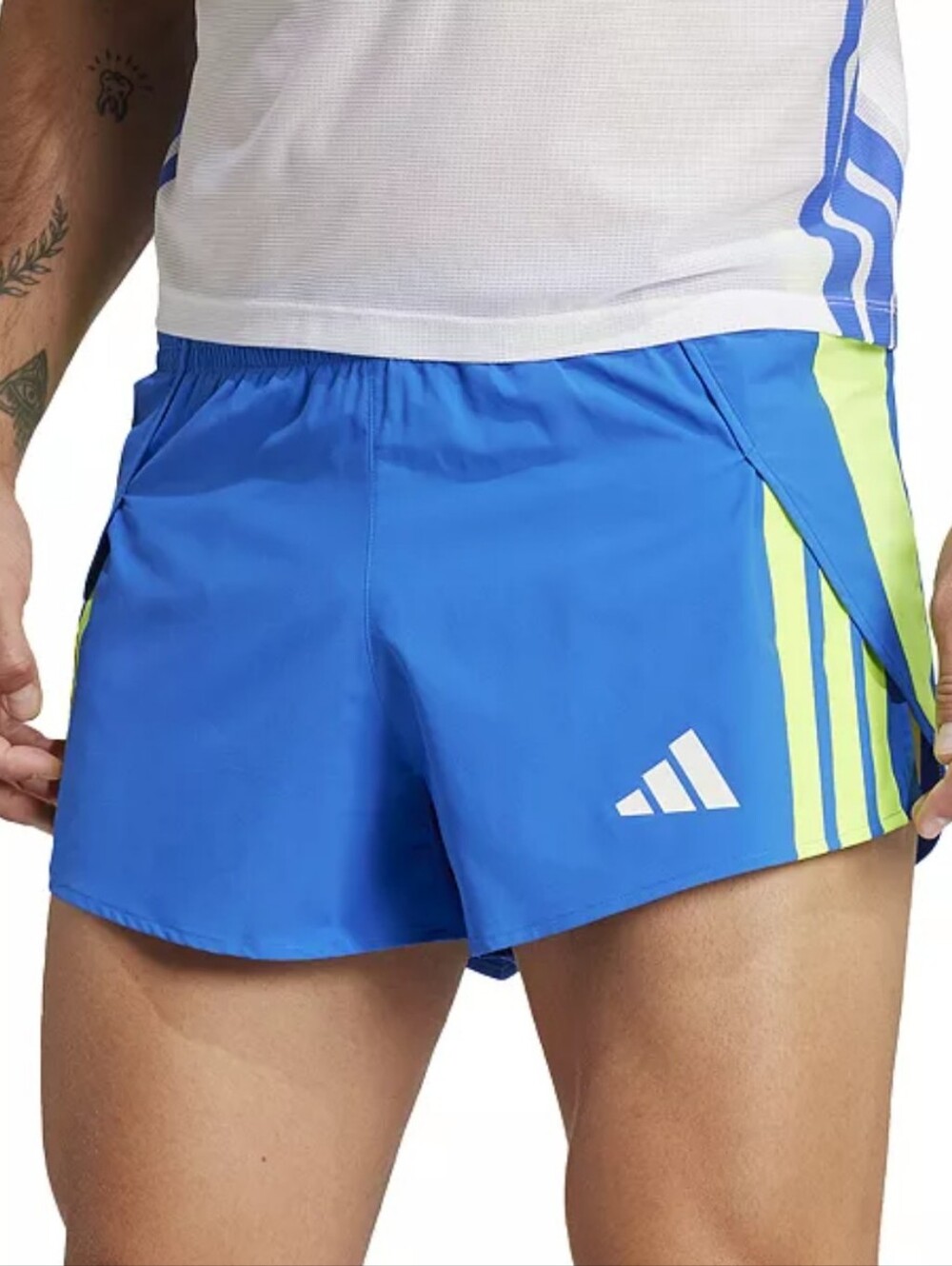Adidas Mens Blue 2" Inseam Luxe Retro Split Booty Shorts Sz XS Running Active